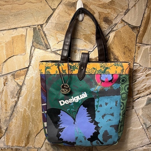Desigual Handbags - Desigual vintage stand out colourful Tote Bag - perfect for spring and summer